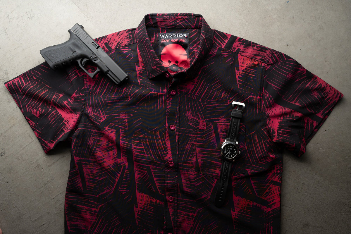 Tropic Night Pink Button Down FINAL SALE