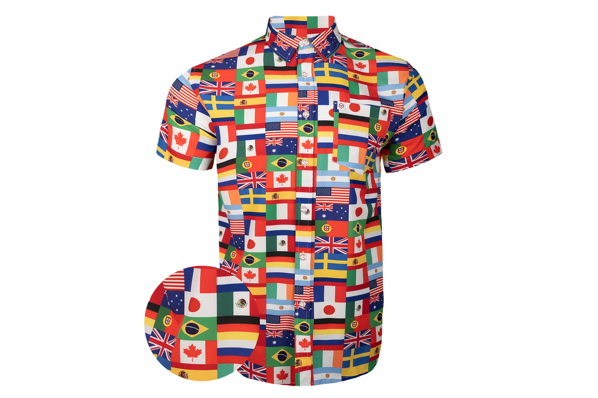 COD Flags of the World Button Down FINAL SALE