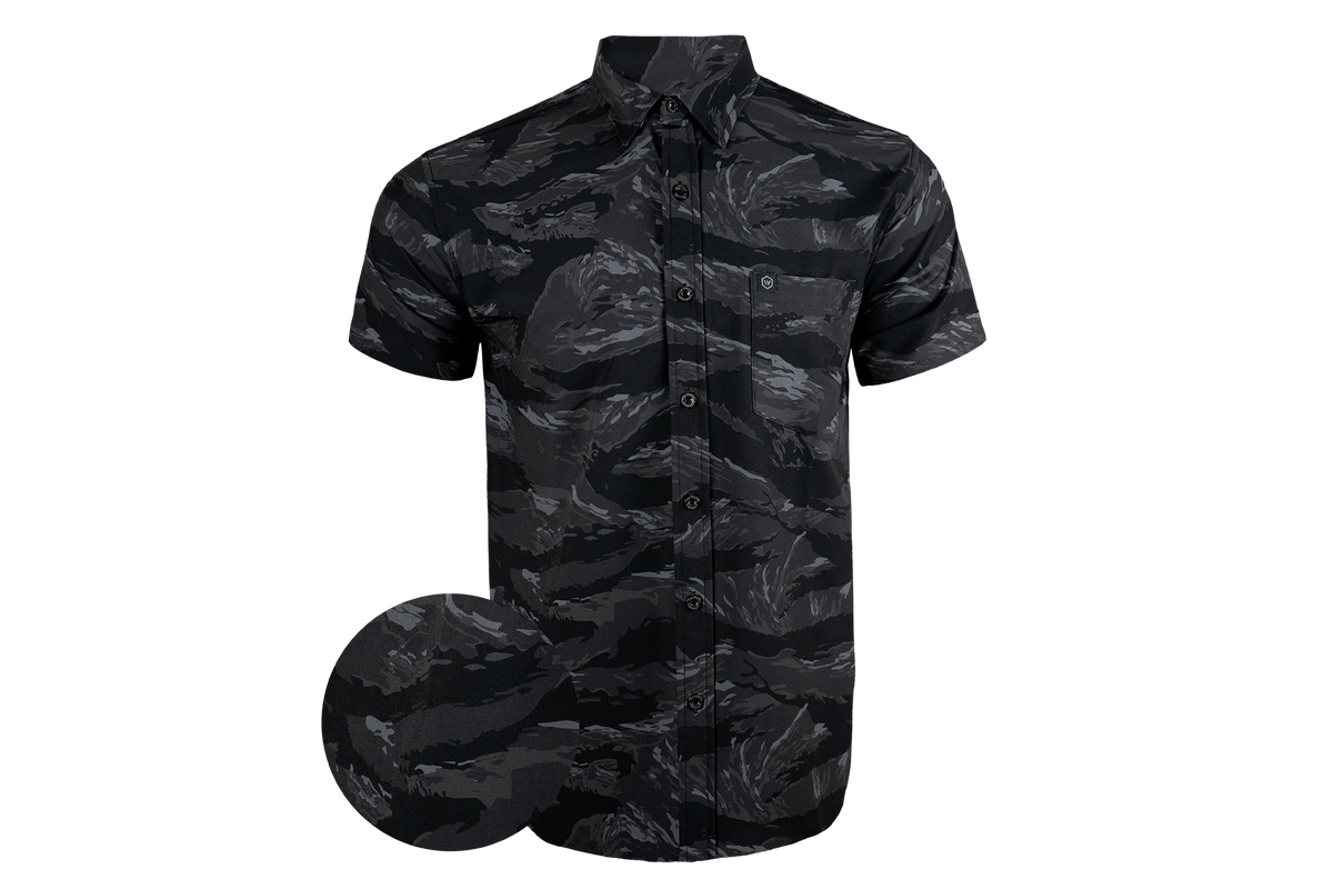 Blackout Tiger Stripe Button Down