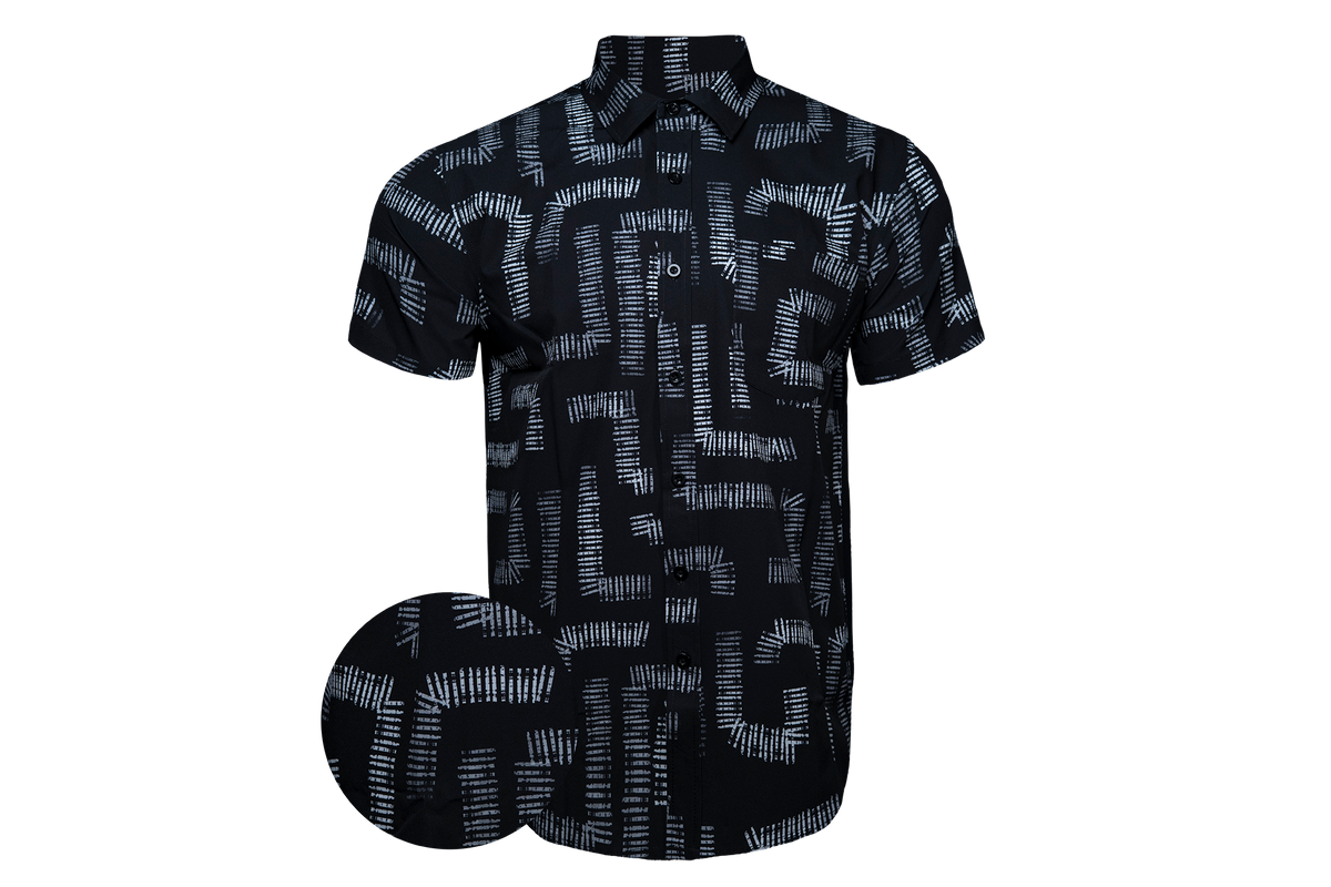 Dark Maze Button Down