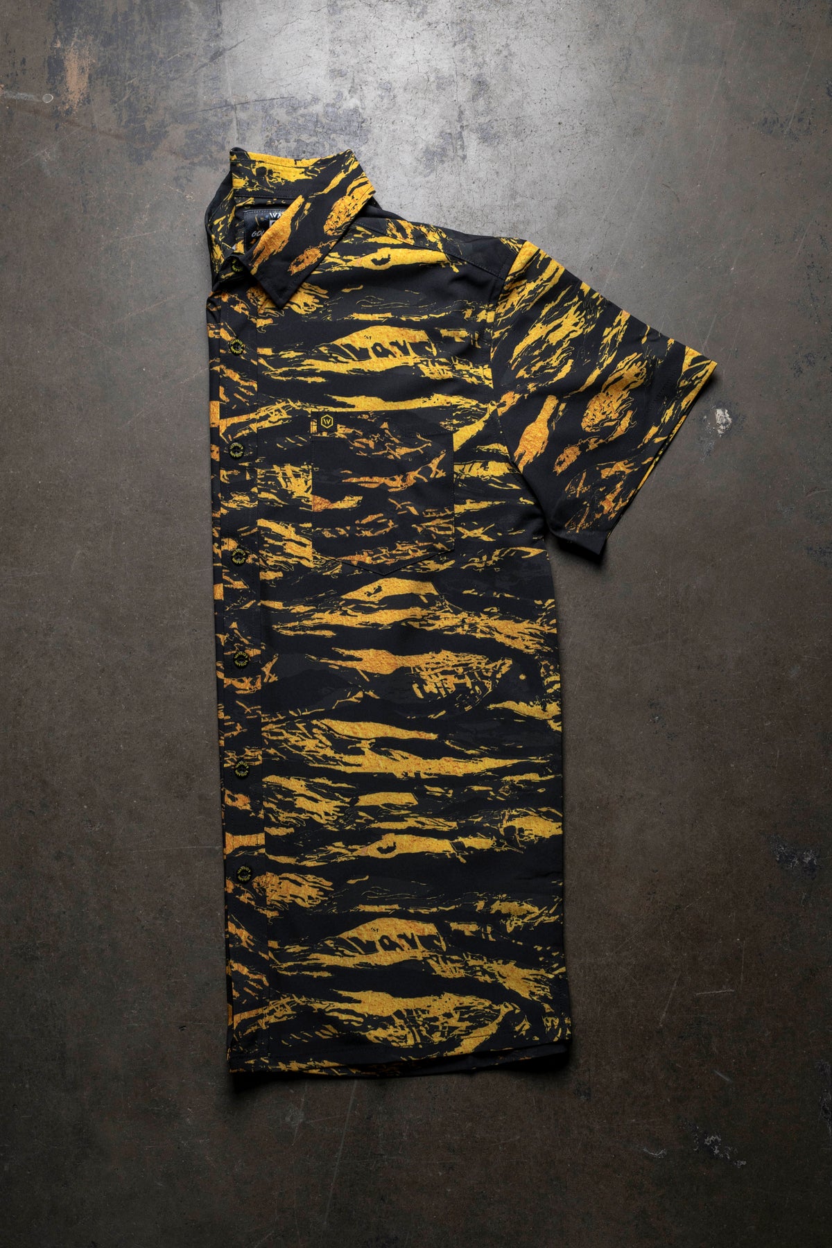 Gold Tiger Stripe Button Down