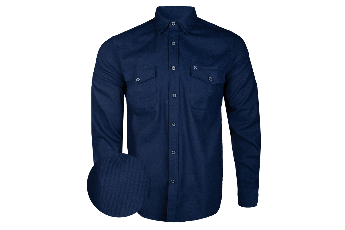 Solid Navy Midweight Flannel