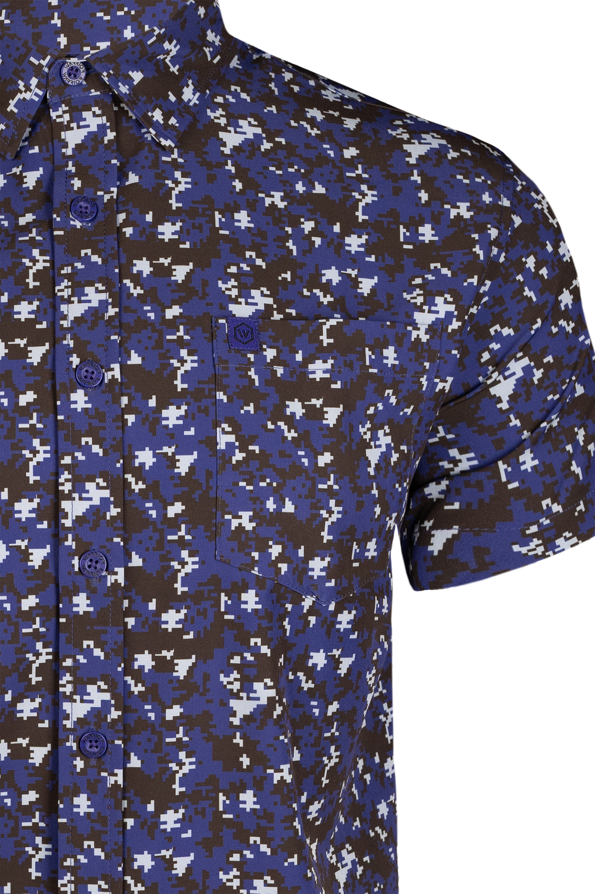 West African Blue Digi Button Down FINAL SALE