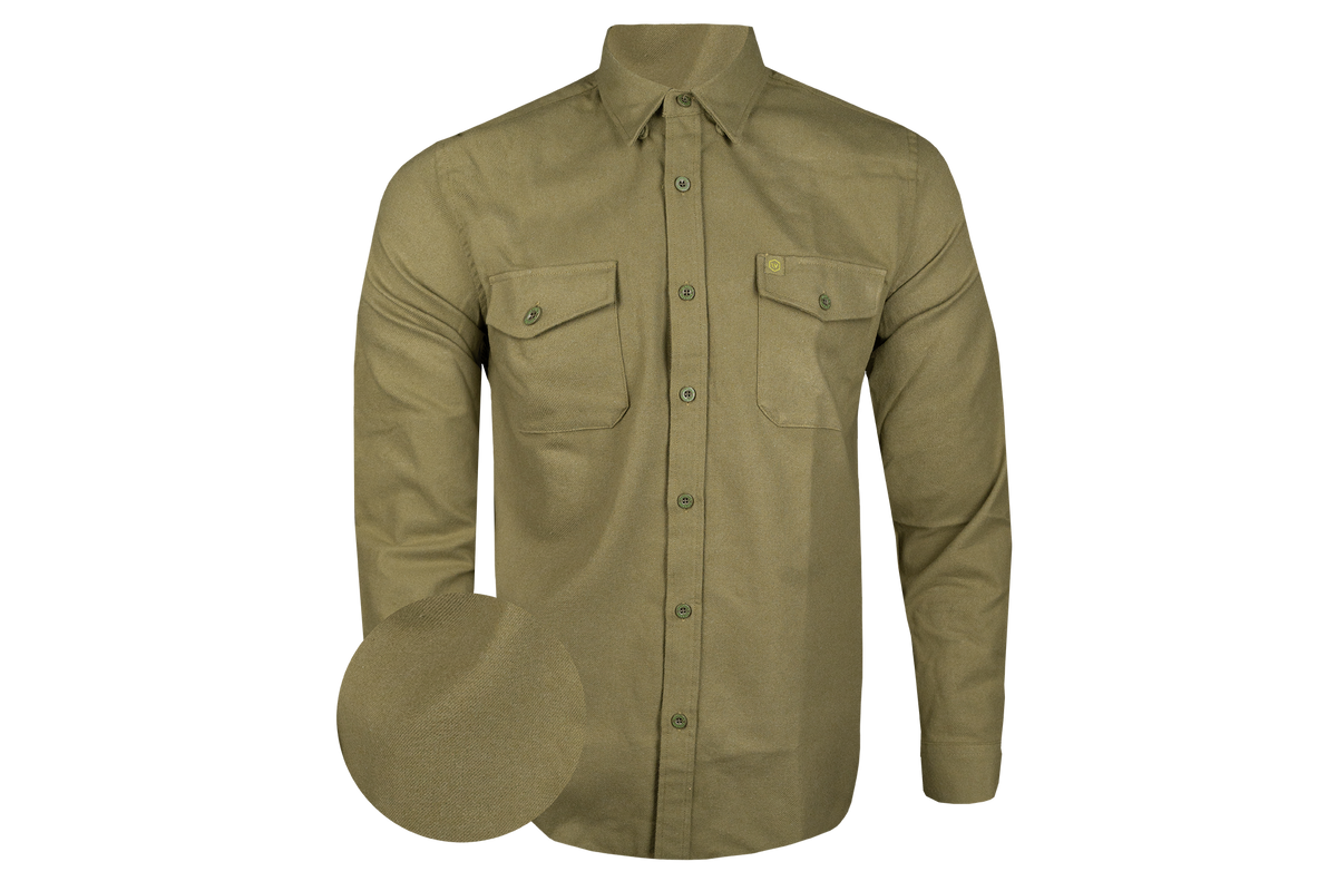 Solid OD Green Midweight Flannel
