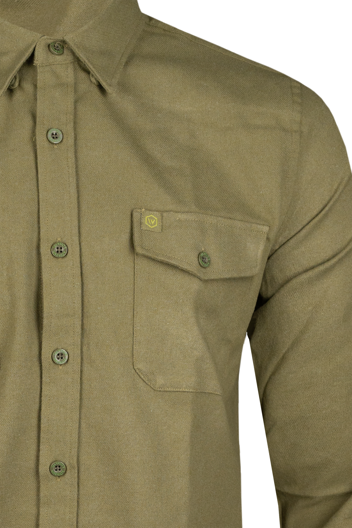 Solid OD Green Midweight Flannel